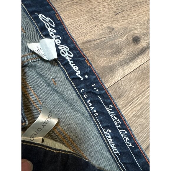 Eddie Bauer Slightly Curvy Straight Leg Jeans P14 Dark Denim - Picture 3 of 10